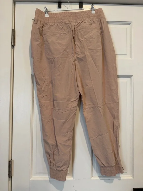 Calia Tan Pink Casual Elastic-Waist Tan Jogger Pants with Zippers - Picture 4 of 5